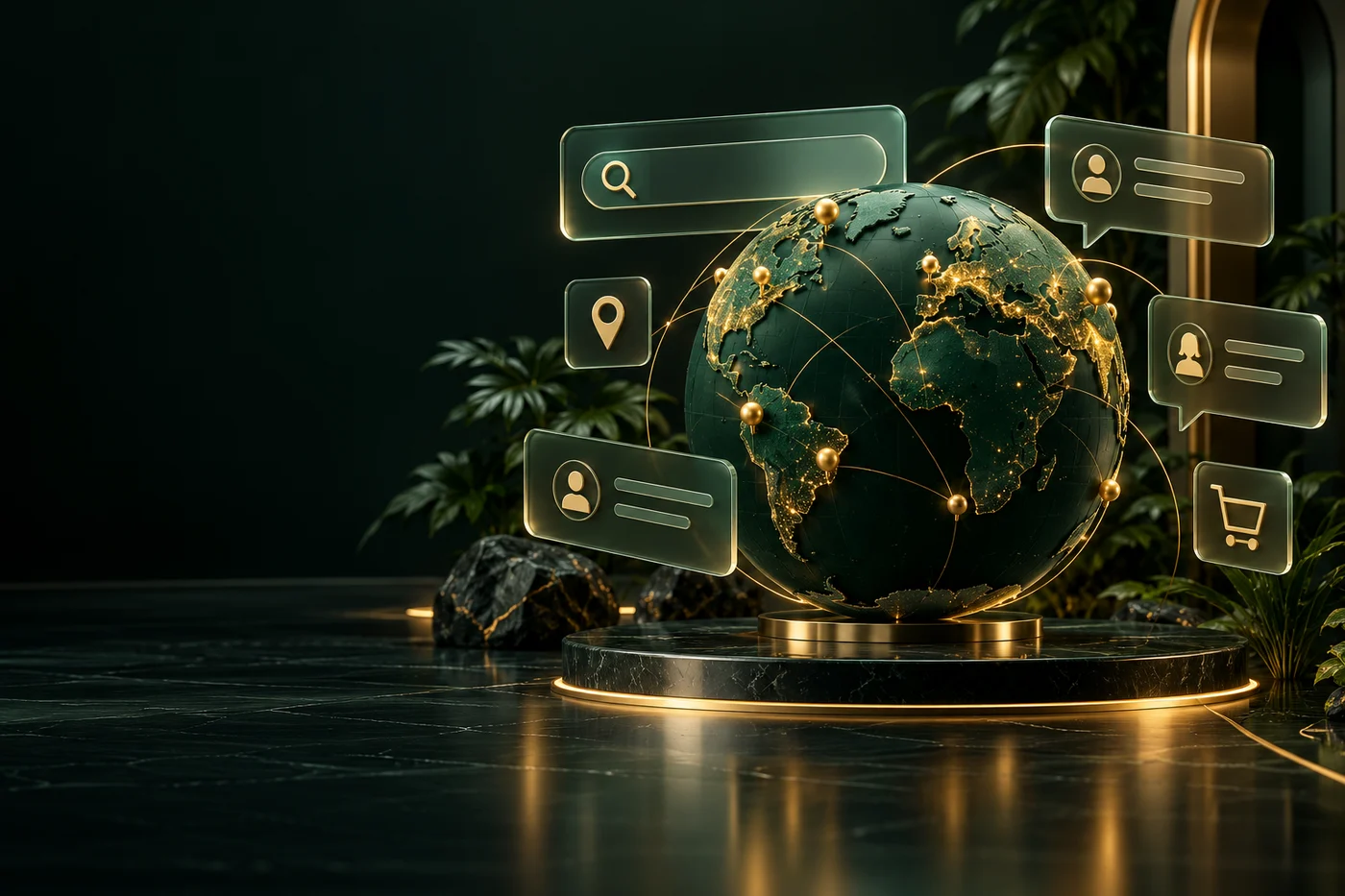 Global market pins and customer question interfaces