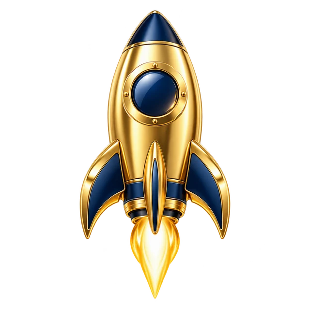 Gold launch illustration