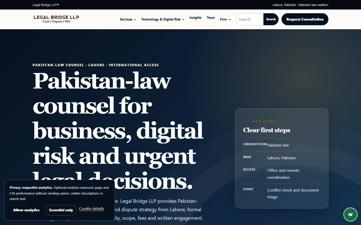 Legal Bridge LLP — Firm website website homepage preview