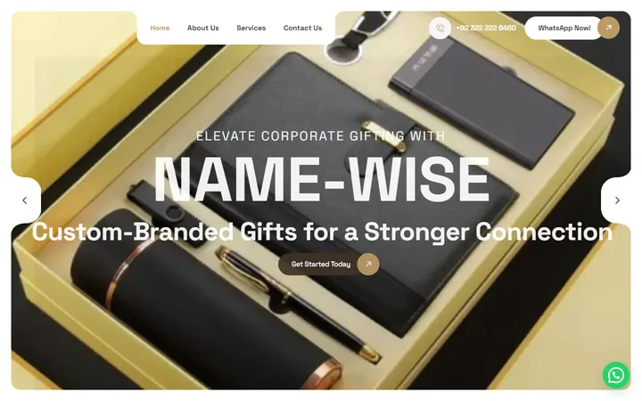 NameWise website homepage preview