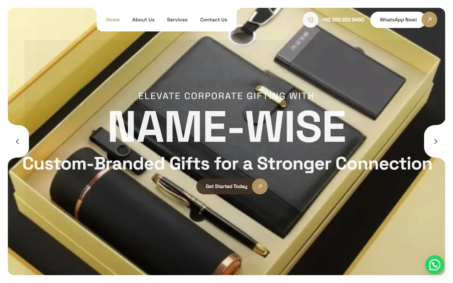 NameWise website homepage preview