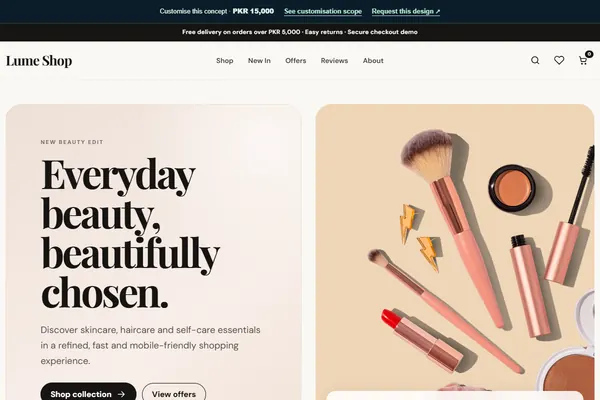 Lume Studio beauty & wellness website design