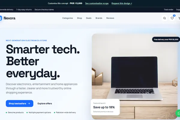 ElectroMart Concept ecommerce website design