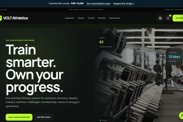 Form Training fitness website design