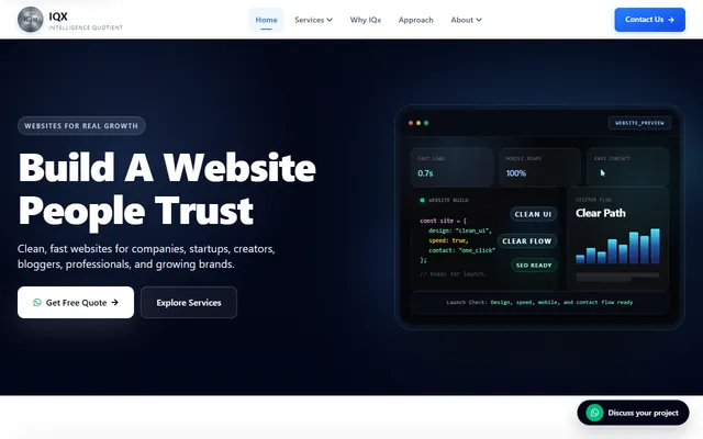 IQX (Intelligence Quotient) project website preview
