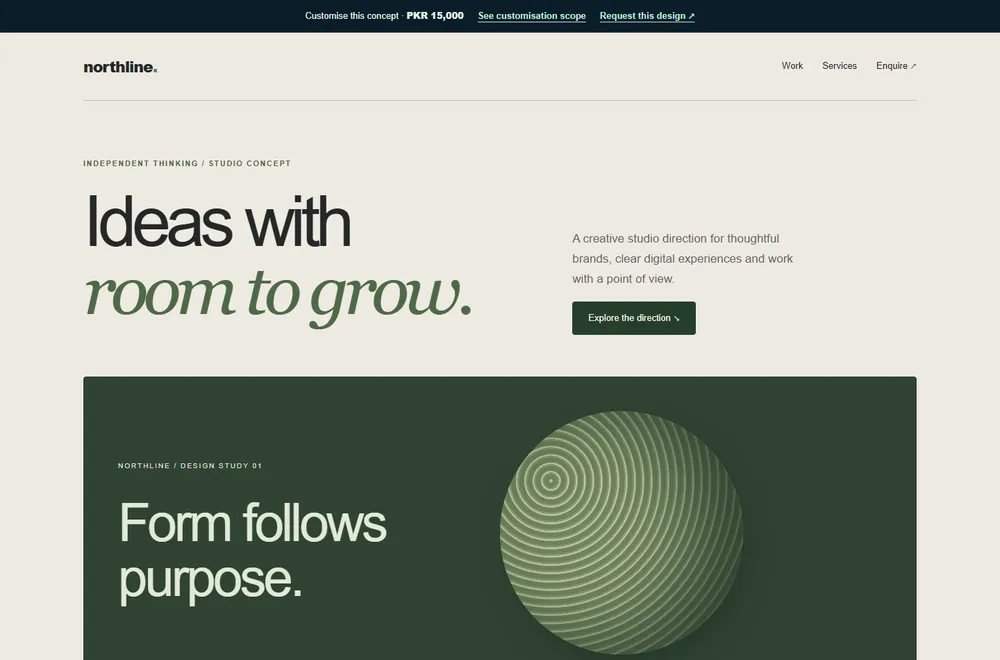 Northline Studio website concept preview