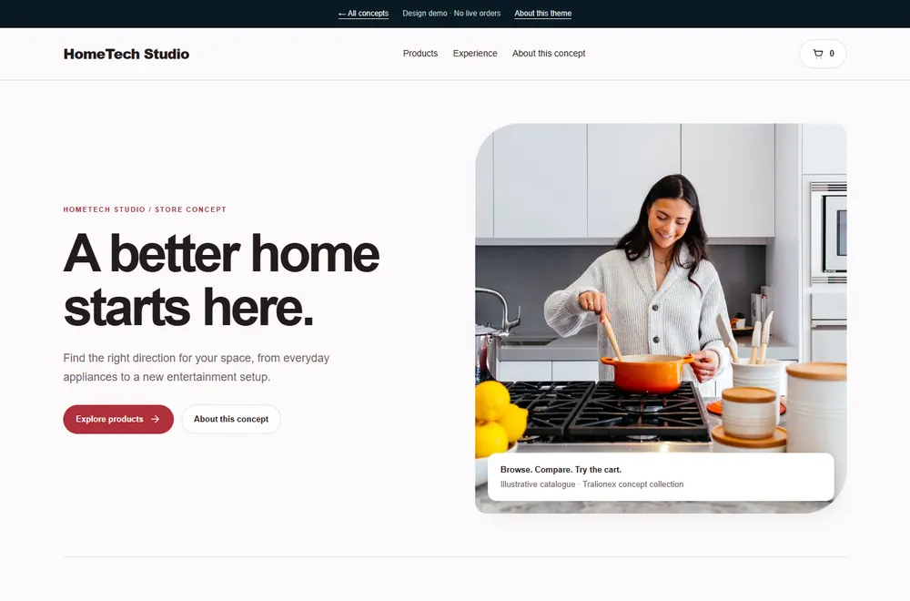 HomeTech Studio website concept preview