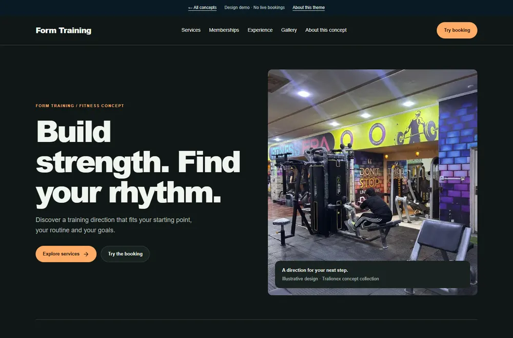 Form Training website concept